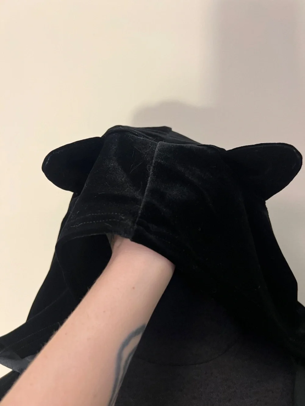 Dark in Love Velvet Cat Ear Dress - Picture 2 of 11